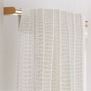 West Elm Set (2) Cotton Canvas Bomu Unlined Curtain Set